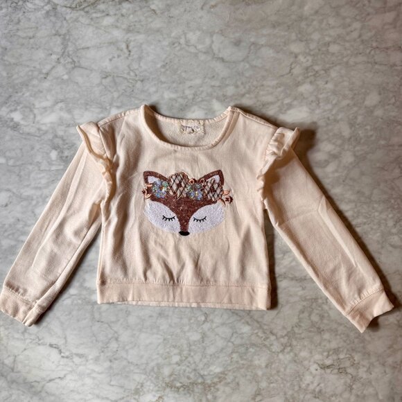 Btween Size 8 Fox Sequin Skirt + Cozy Sweater Set Fall Outfit Pumpkin Patch - Picture 3 of 8